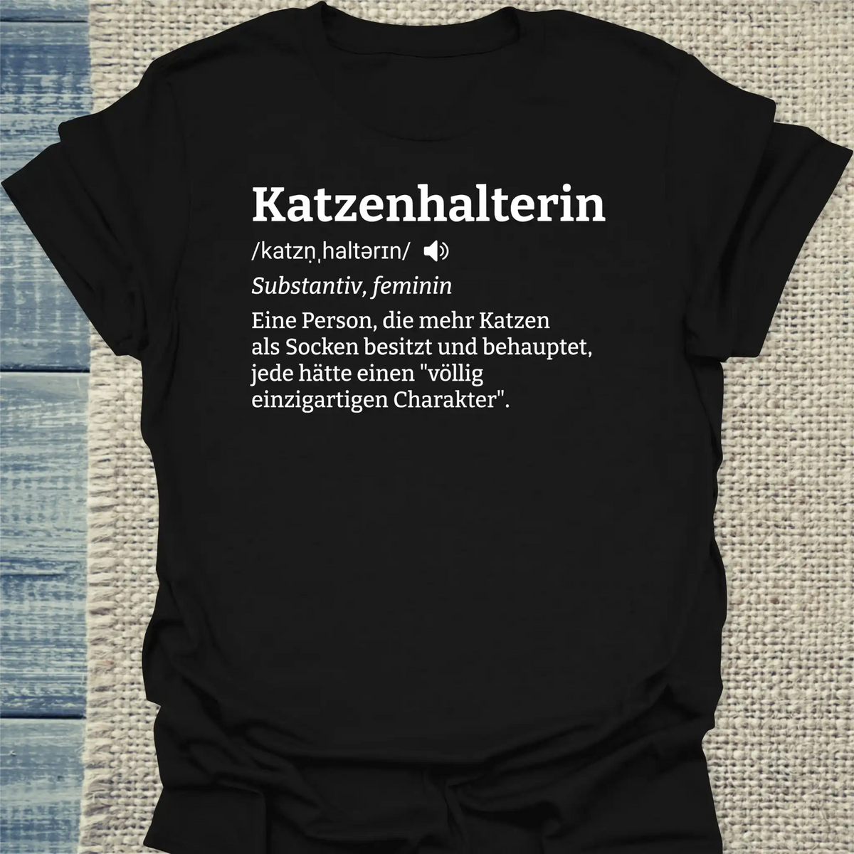 T-Shirt - Katzenhalterin - Unisex - Katze, Cat Lady Schwarz