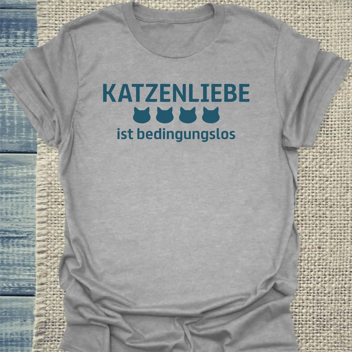 T-Shirt - Katzenliebe - Unisex - Katze Grau