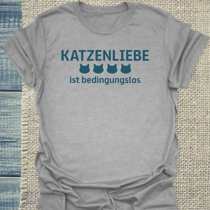 T-Shirt - Katzenliebe - Unisex - Katze Grau