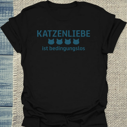 T-Shirt - Katzenliebe - Unisex - Katze Schwarz