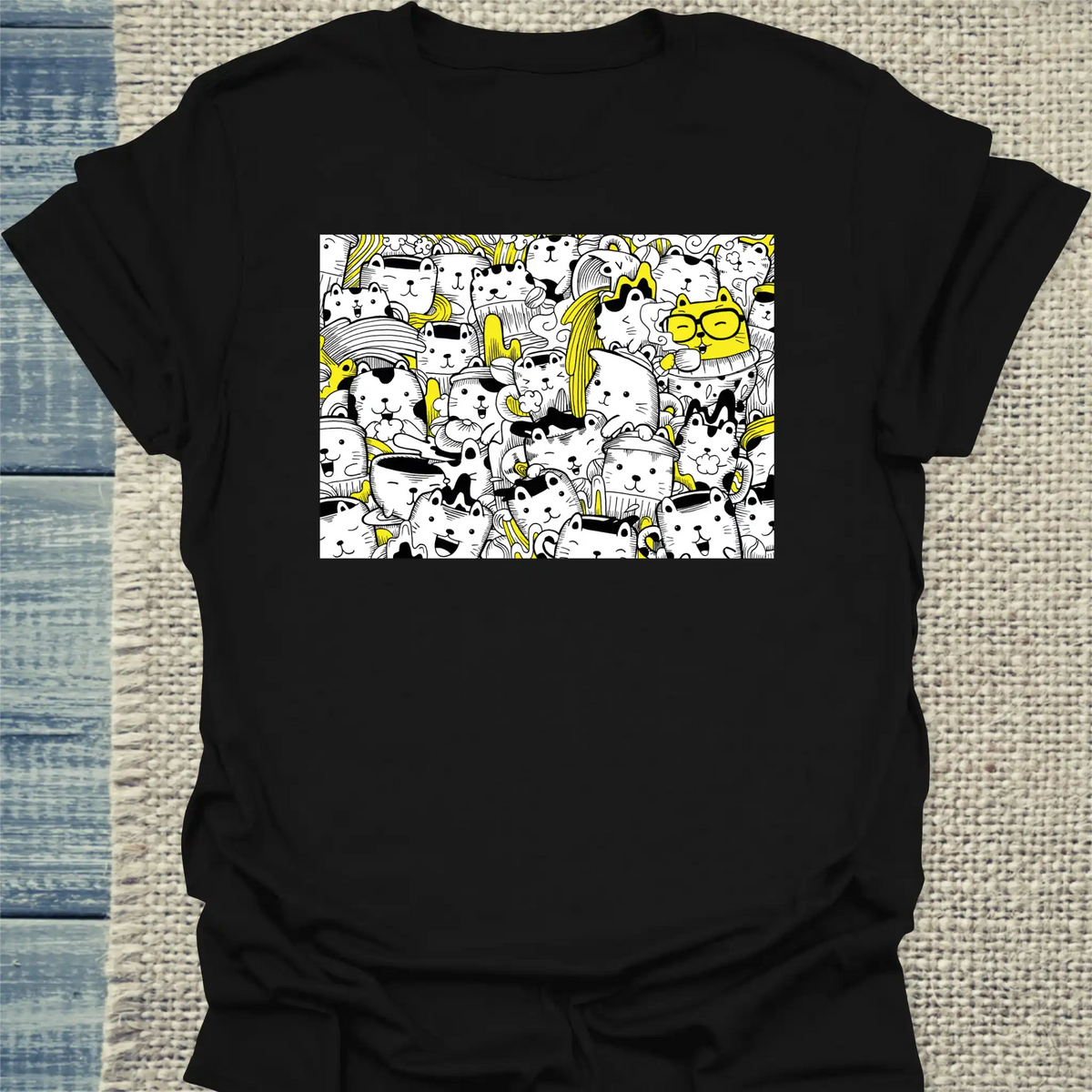 T-Shirt - Katzenwahnsinn - Unisex - Katze Schwarz