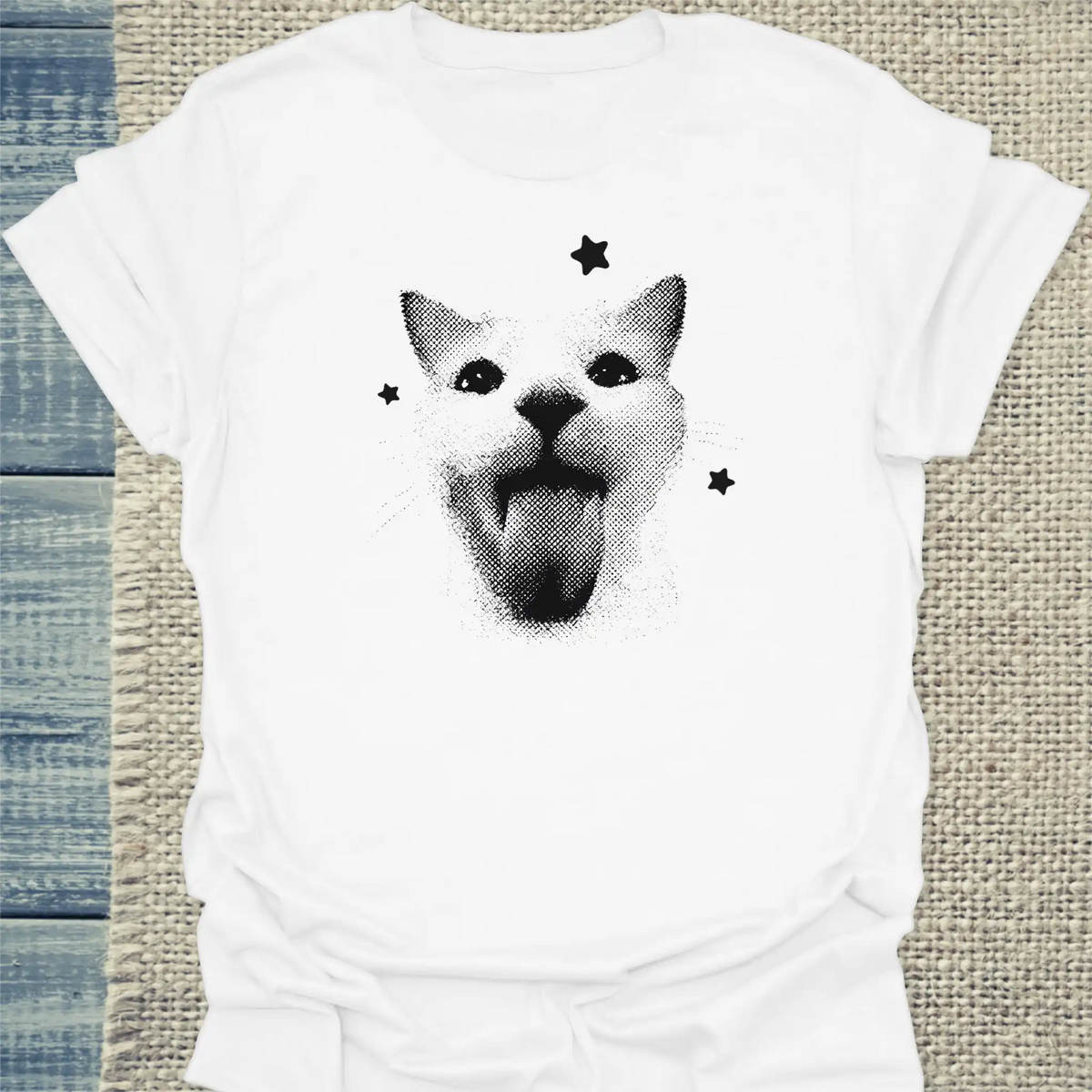 T-Shirt - Katzenzunge - Unisex - Katze Weiß
