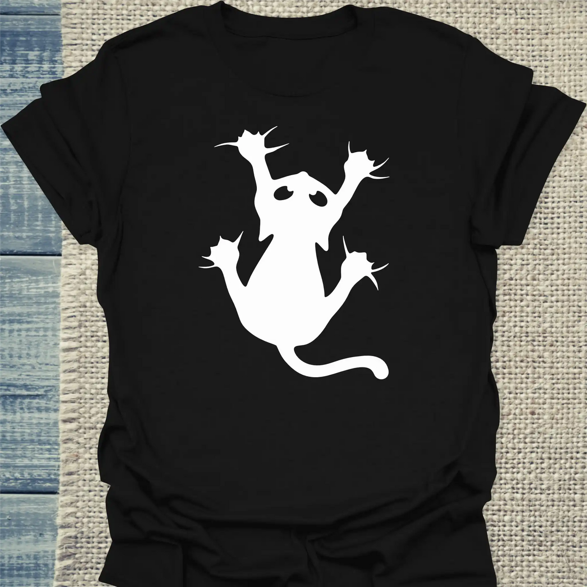 T-Shirt - Klammerkatze - Unisex - Katze Schwarz