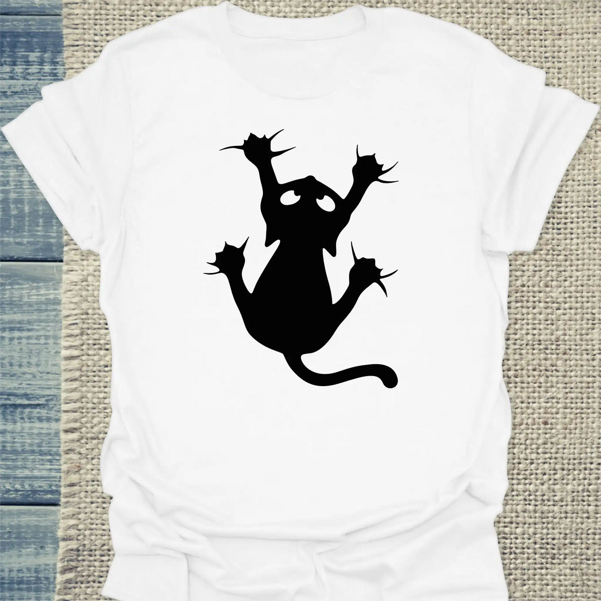 T-Shirt - Klammerkatze - Unisex - Katze Weiß