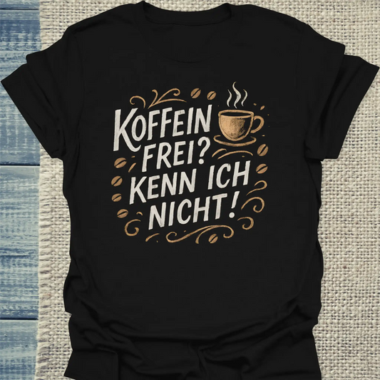 T-Shirt - Koffeinfrei? Kenn ich nicht! Kreide - Unisex - Kaffee Schwarz