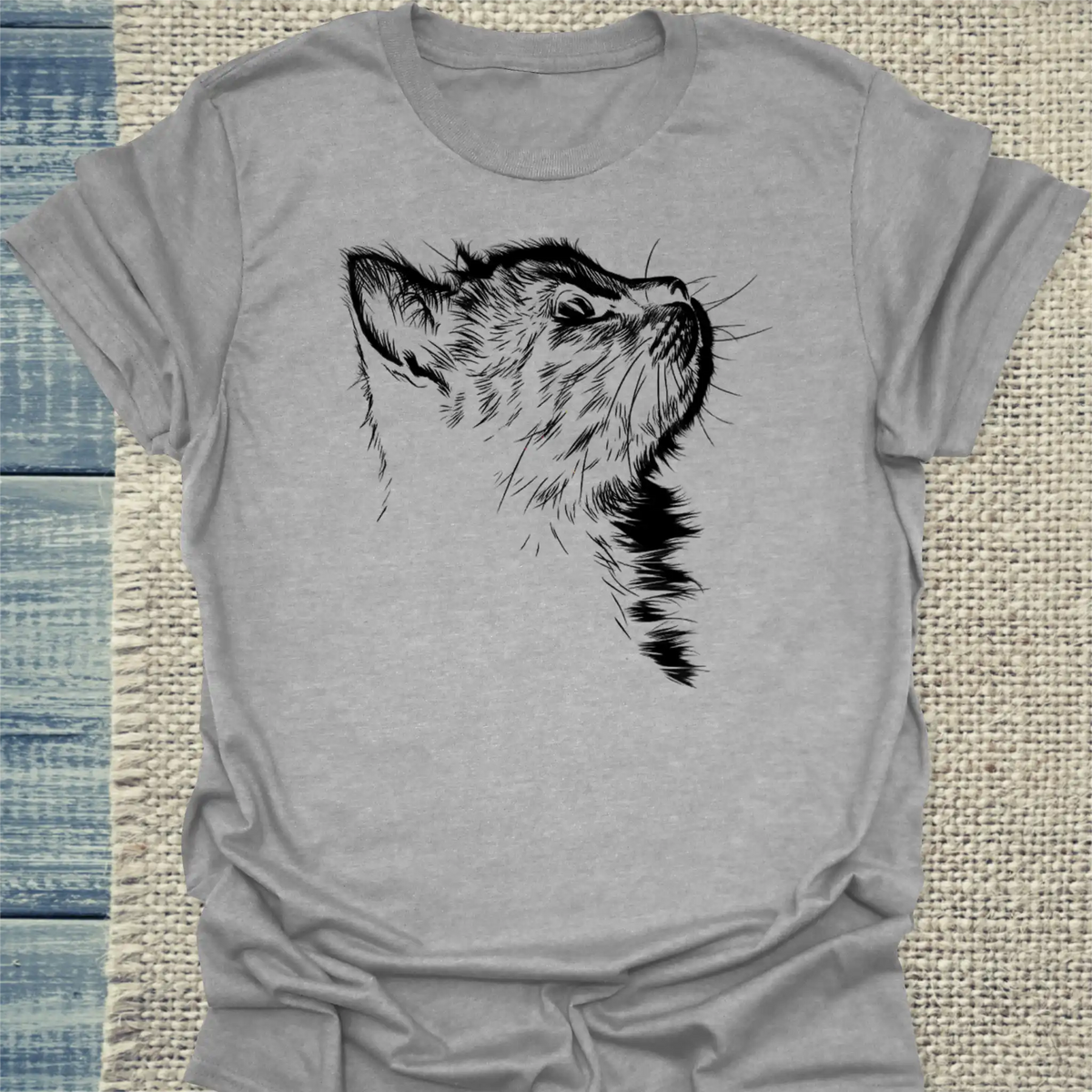 T-Shirt - Liebeskummer - Unisex - Katze Grau