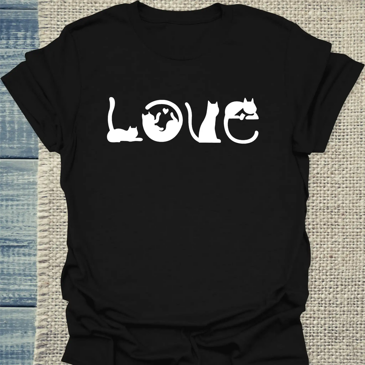 T-Shirt - Love - Katzen - Unisex - Katze Schwarz