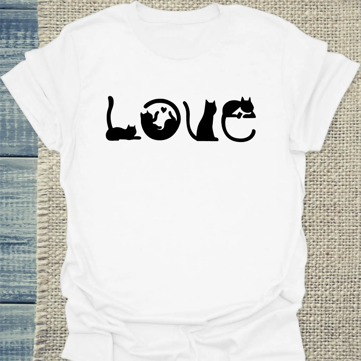 T-Shirt - Love - Katzen - Unisex - Katze Weiß