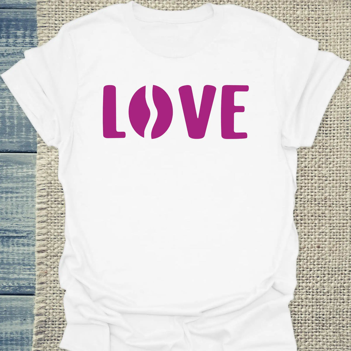 T-Shirt - LOVE - Unisex - Kaffee Weiß