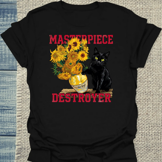 T-Shirt - Masterpiece Destroyer - Unisex - Katze Schwarz