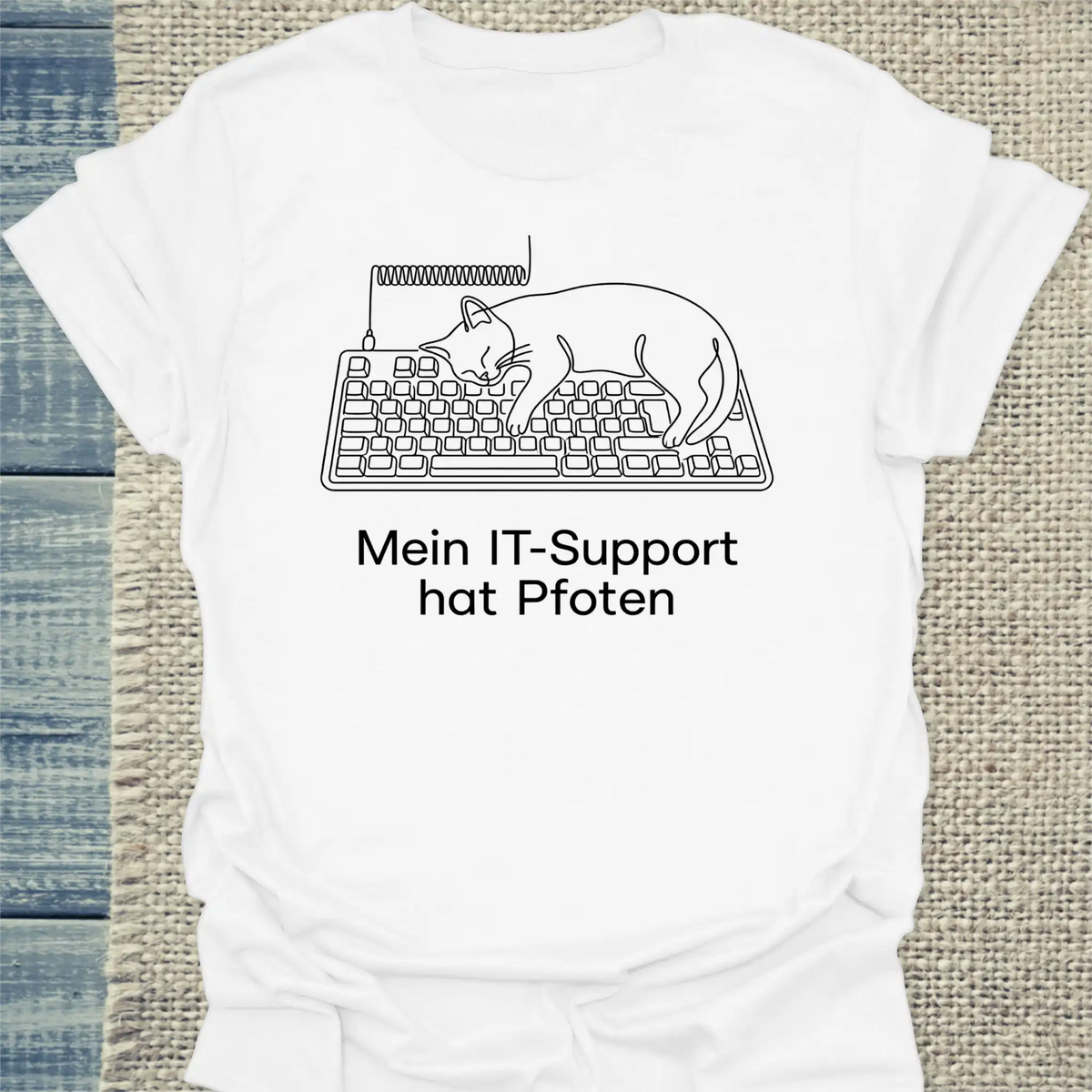 T-Shirt - Mein IT-Support hat Pfoten - Unisex - Katze Weiß