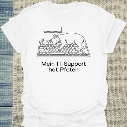 T-Shirt - Mein IT-Support hat Pfoten - Unisex - Katze Weiß
