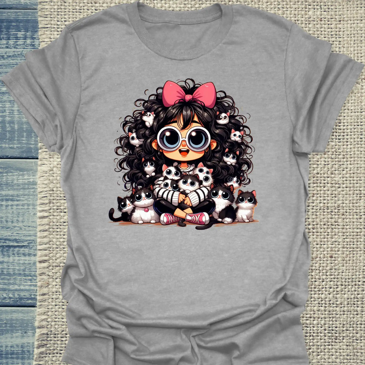 T-Shirt - Meine Katzen - Unisex - Katze, Cat Lady Grau