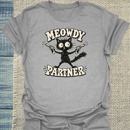 T-Shirt - Meowdy Partner - Unisex - Katze Grau