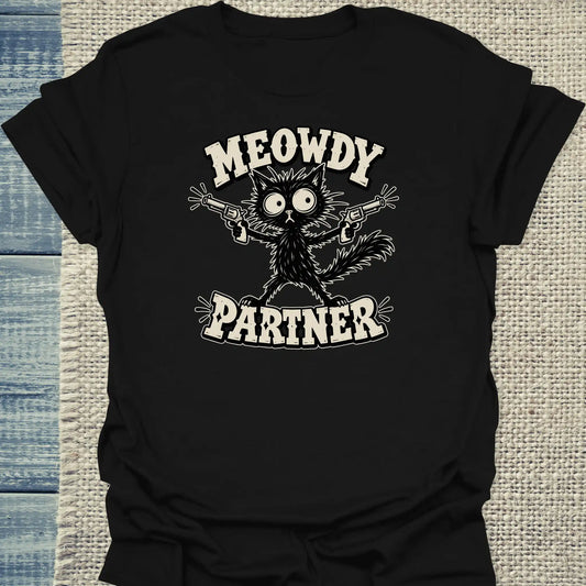 T-Shirt - Meowdy Partner - Unisex - Katze Schwarz