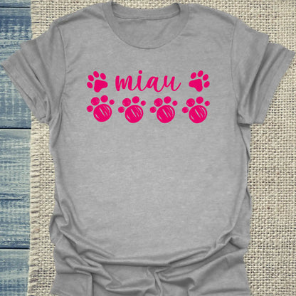 T-Shirt - Miau - Unisex - Katze Grau