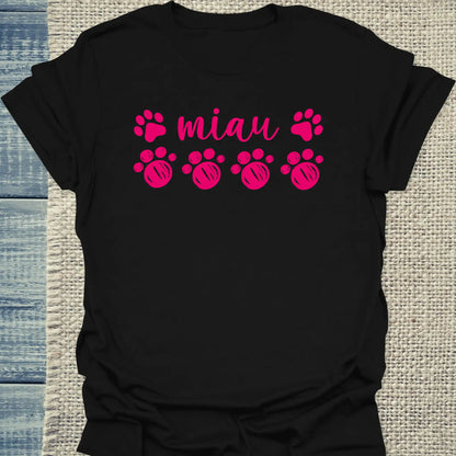 T-Shirt - Miau - Unisex - Katze Schwarz