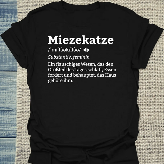 T-Shirt - Miezekatze - Unisex - Katze Schwarz