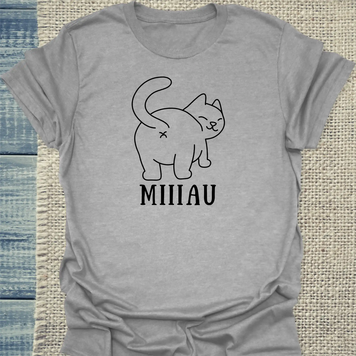 T-Shirt - MIIIAU - Unisex - Katze Grau