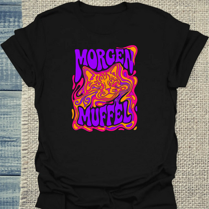 T-Shirt - Morgenmuffel - Unisex - Katze & Kaffee Schwarz