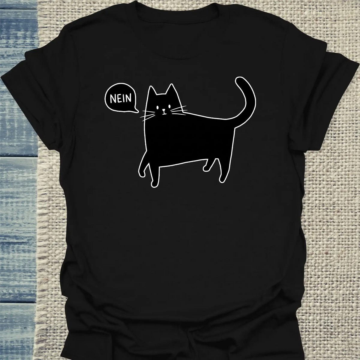 T-Shirt - NEIN - Unisex - Katze Schwarz