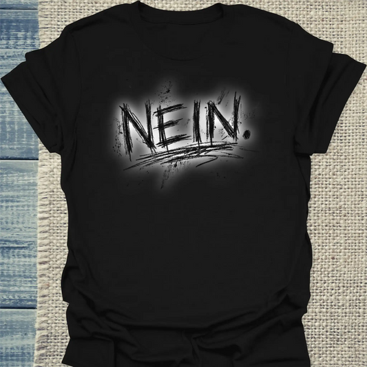 T-Shirt - NEIN - Unisex - Katze & Kaffee Schwarz