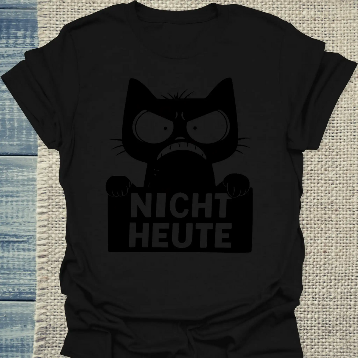 T-Shirt - Nicht Heute - Katze - Unisex - Katze, Black Edition Schwarz