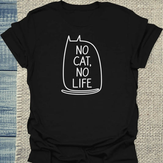 T-Shirt - No Cat No Life - Unisex - Katze Schwarz