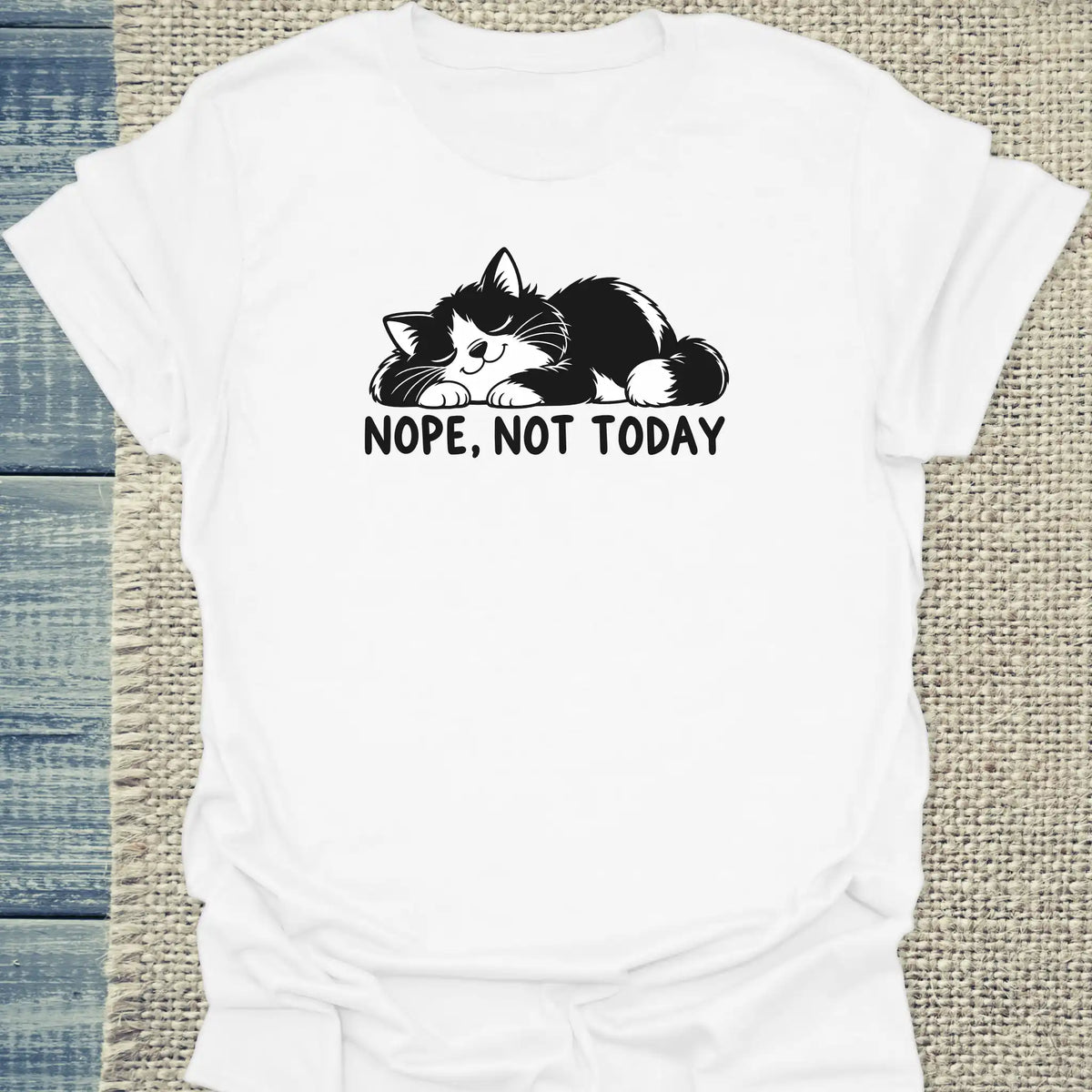 T-Shirt - Nope, not today - Unisex - Katze Weiß