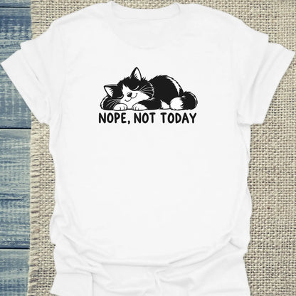 T-Shirt - Nope, not today - Unisex - Katze Weiß