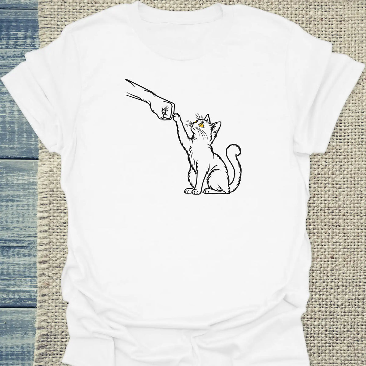 T-Shirt - Paw Bump - Unisex - Katze Weiß