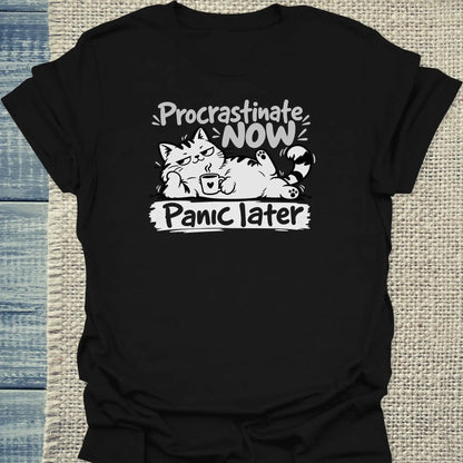 T-Shirt - Procrastinate - Unisex - Katze Schwarz