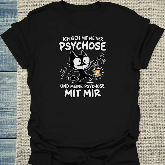 T-Shirt - Psychose - Unisex - Katze Schwarz