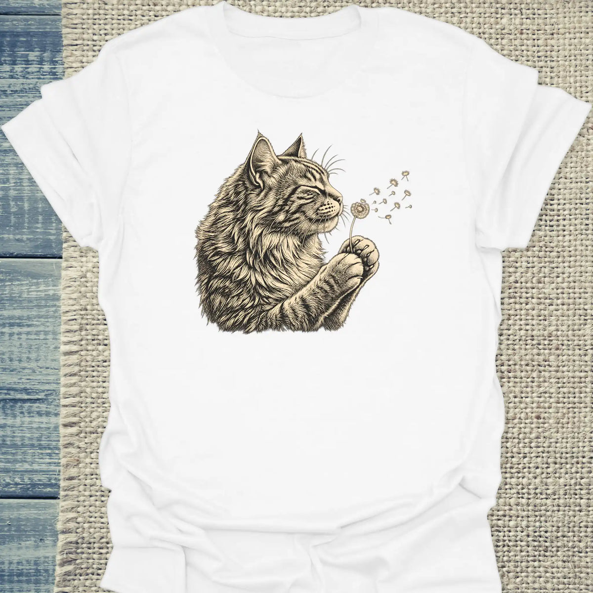 T-Shirt - Pusteblume - Unisex - Katze Weiß