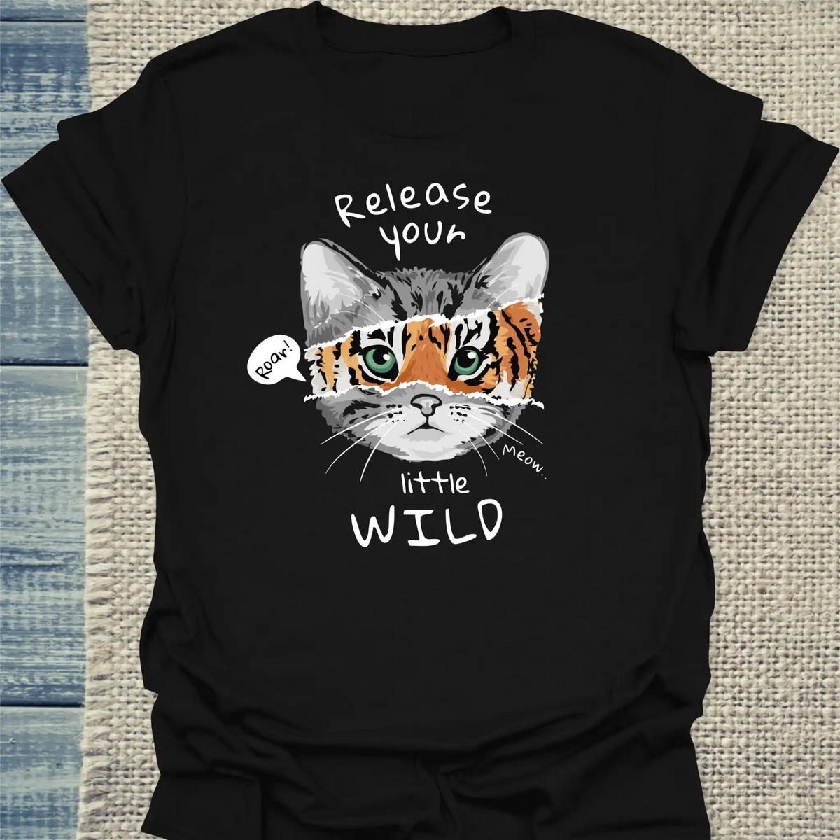 T-Shirt - Release your little wild - Unisex - Katze Schwarz