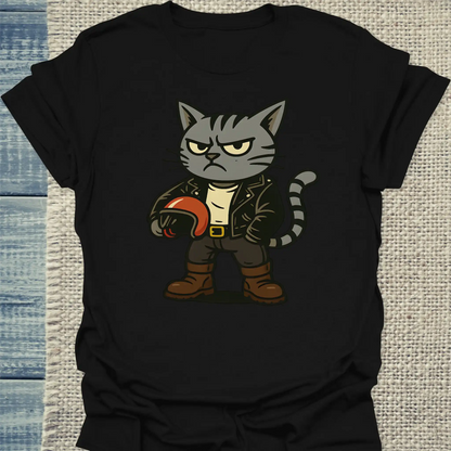T-Shirt - Rocker Katze - Unisex - Katze Schwarz