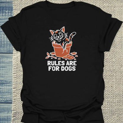 T-Shirt - Rules are for dogs - Unisex - Katze Schwarz