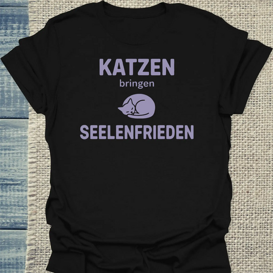 T-Shirt - Seelenfrieden - Unisex - Katze Schwarz