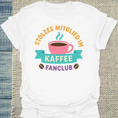 T-Shirt - Stolzes Mitglied im Kaffee-Fanclub - Unisex - Kaffee Weiß