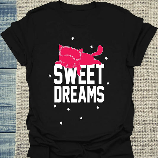 T-Shirt - Sweet Dreams - Unisex - Katze Schwarz