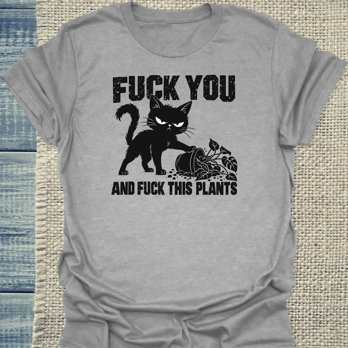 T-Shirt - This Plants - Unisex - Katze Grau