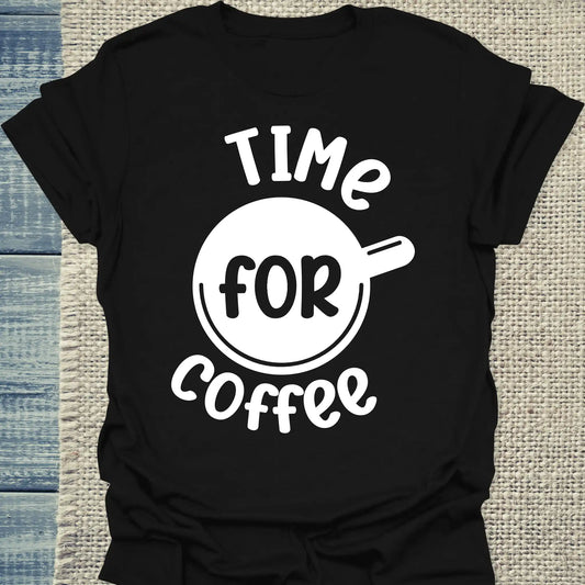 T-Shirt - Time for Coffee - Unisex - Kaffee Schwarz
