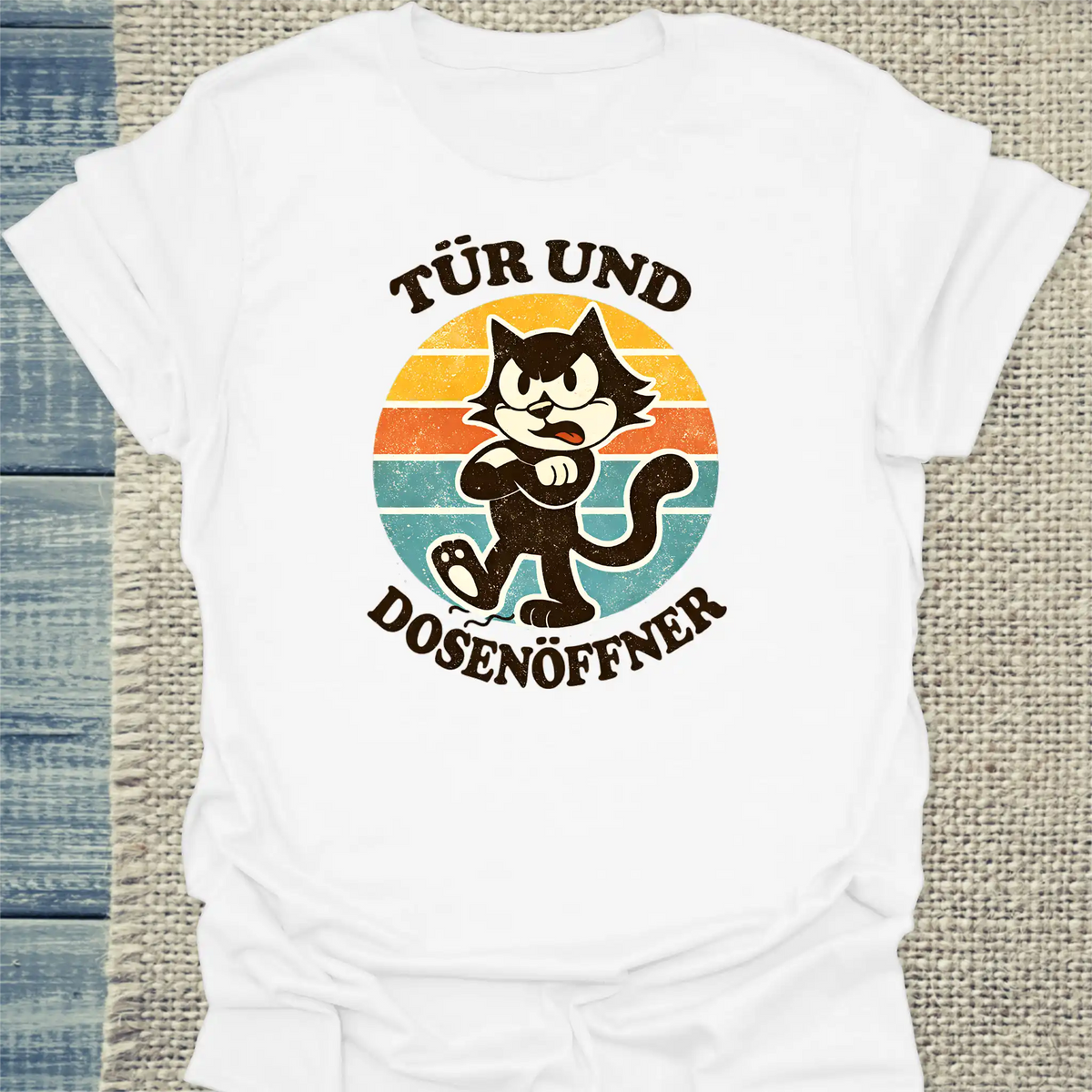 T-Shirt - Tür und Dosenöffner - Unisex - Katze Weiß