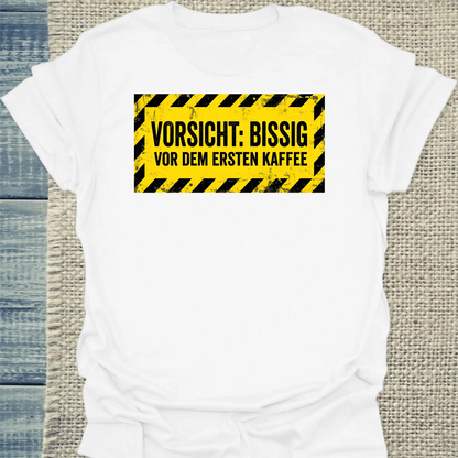T-Shirt - Vorsichtig bissig - Unisex - Kaffee Weiß