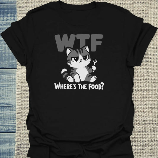 T-Shirt - Where is the Food - Unisex - Katze Schwarz