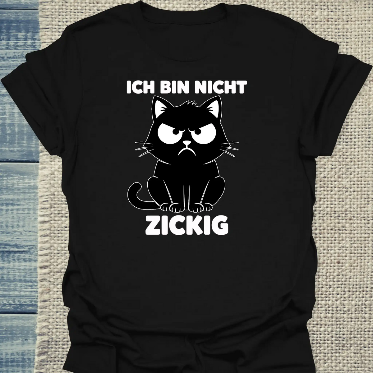 T-Shirt - Zickig - Unisex - Katze Schwarz