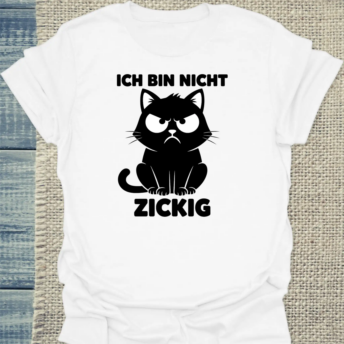 T-Shirt - Zickig - Unisex - Katze Weiß