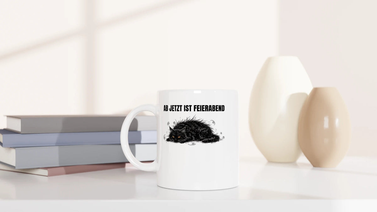 Tasse 325ml - Ab jetzt ist Feierabend - Katze