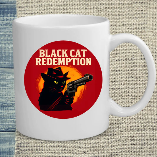 Tasse 325ml - Black Cat Redemption - Katze, Cat Guy