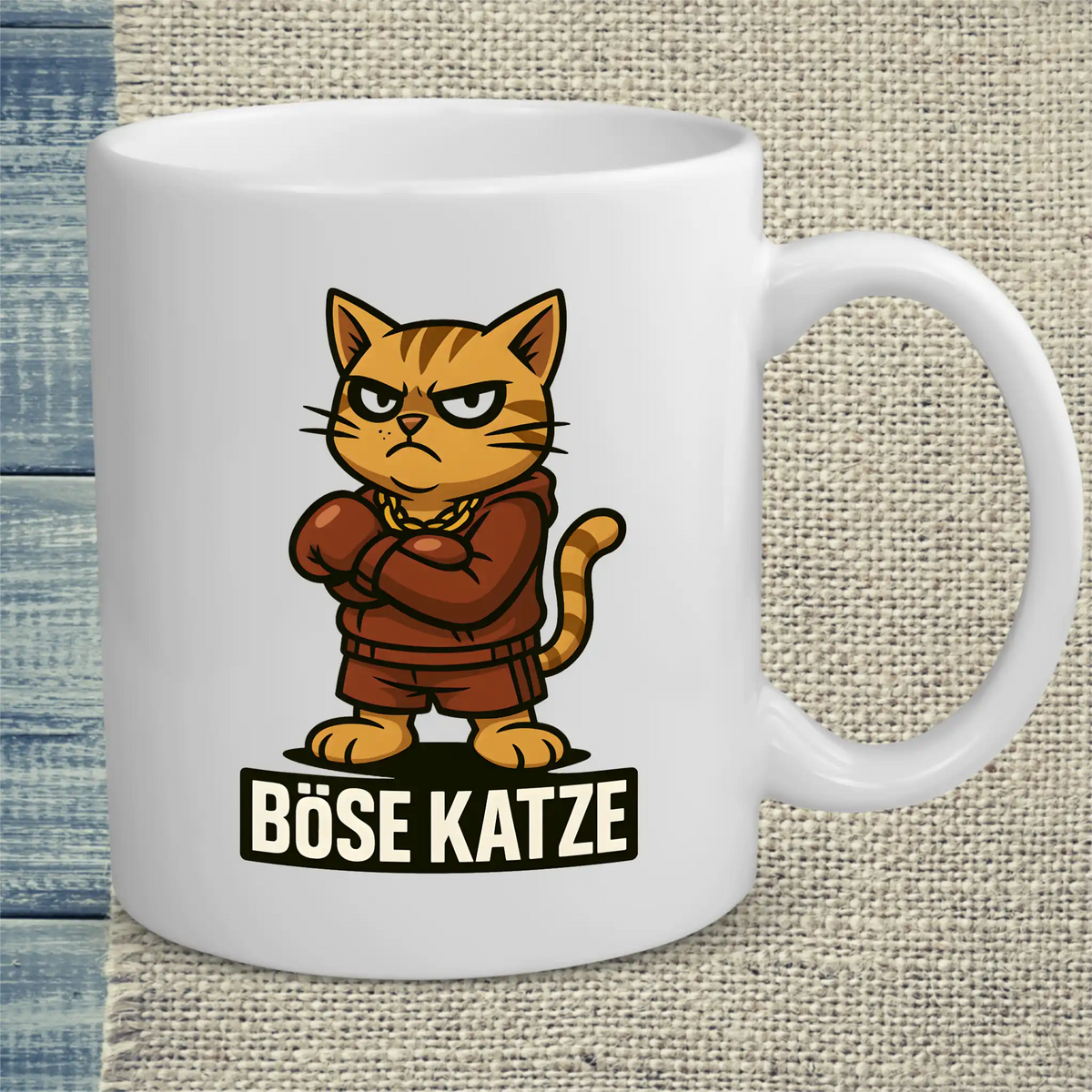 Tasse 325ml - Böse Katze Boxer - Katze